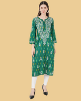 STRAIGHT CHIKANKARI KURTA