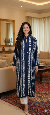 Modal Chikankari Kurta with all Over Chikankari Embroidery
