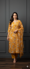 Pure Cotton Floral Print Suit