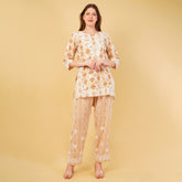 PRINTED COTTON CHIKANKARI COORD SET