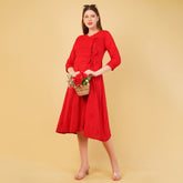 ANGRAKHA CHIKANKARI A-LINE DRESS