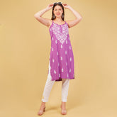 NOODLE STRAP CHIKANAKARI KURTA