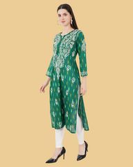 STRAIGHT CHIKANKARI KURTA