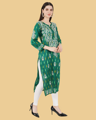 STRAIGHT CHIKANKARI KURTA