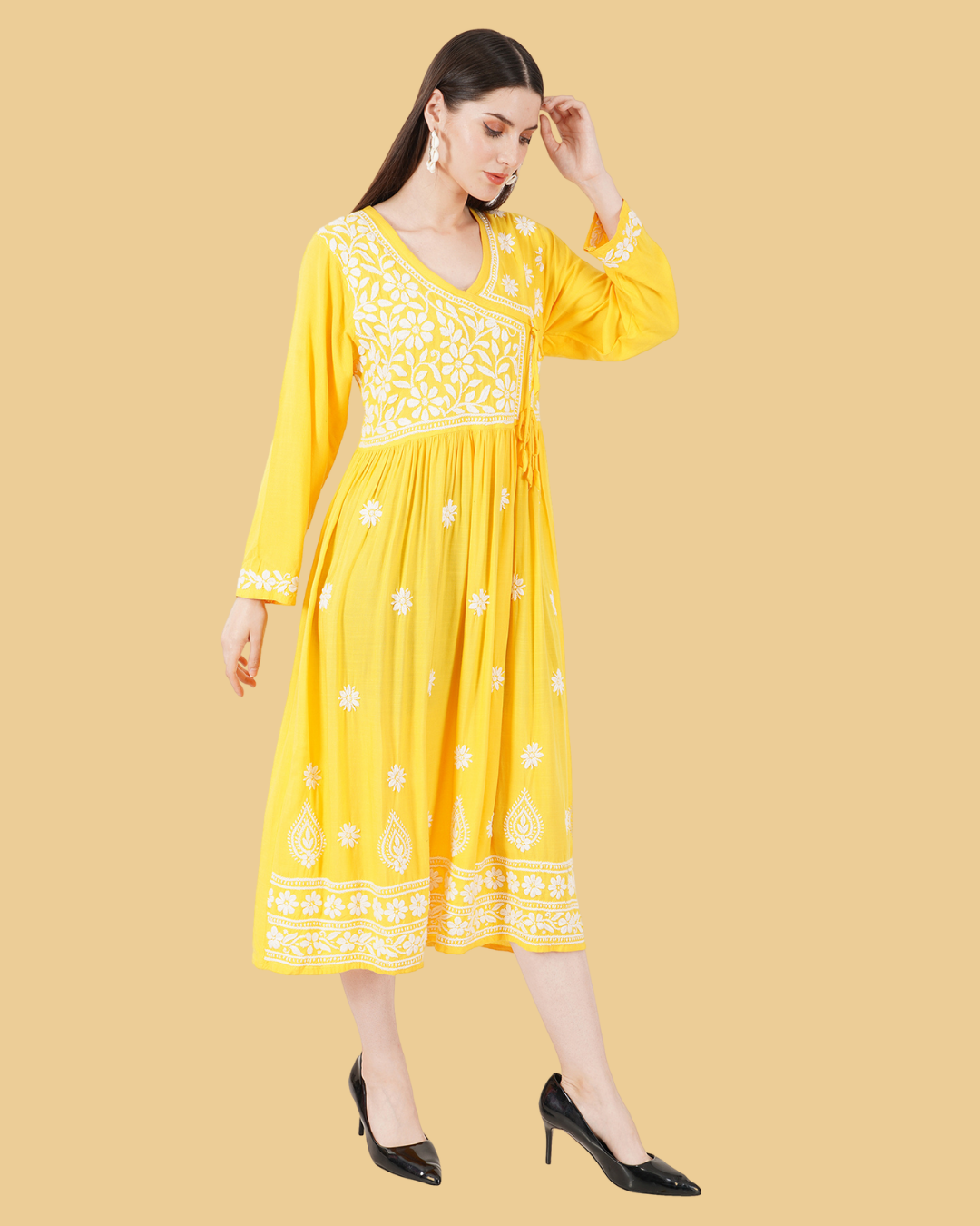 ANGRAKHA CHIKANKARI KURTA DRESSS