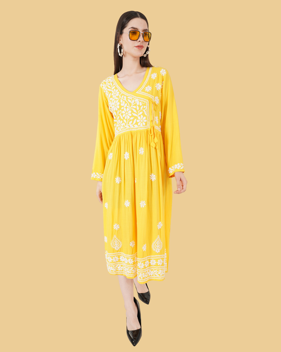 ANGRAKHA CHIKANKARI KURTA DRESSS