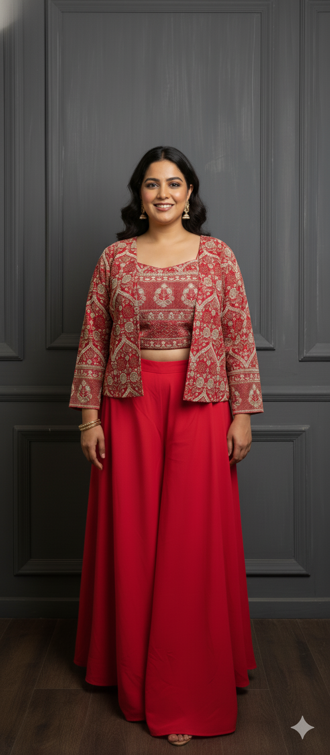 Crop Top with Divider and Jacket