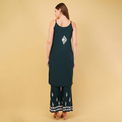 SLEEVELESS CHIKANKARI COORD SET