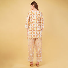 PRINTED COTTON CHIKANKARI COORD SET