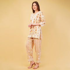PRINTED COTTON CHIKANKARI COORD SET