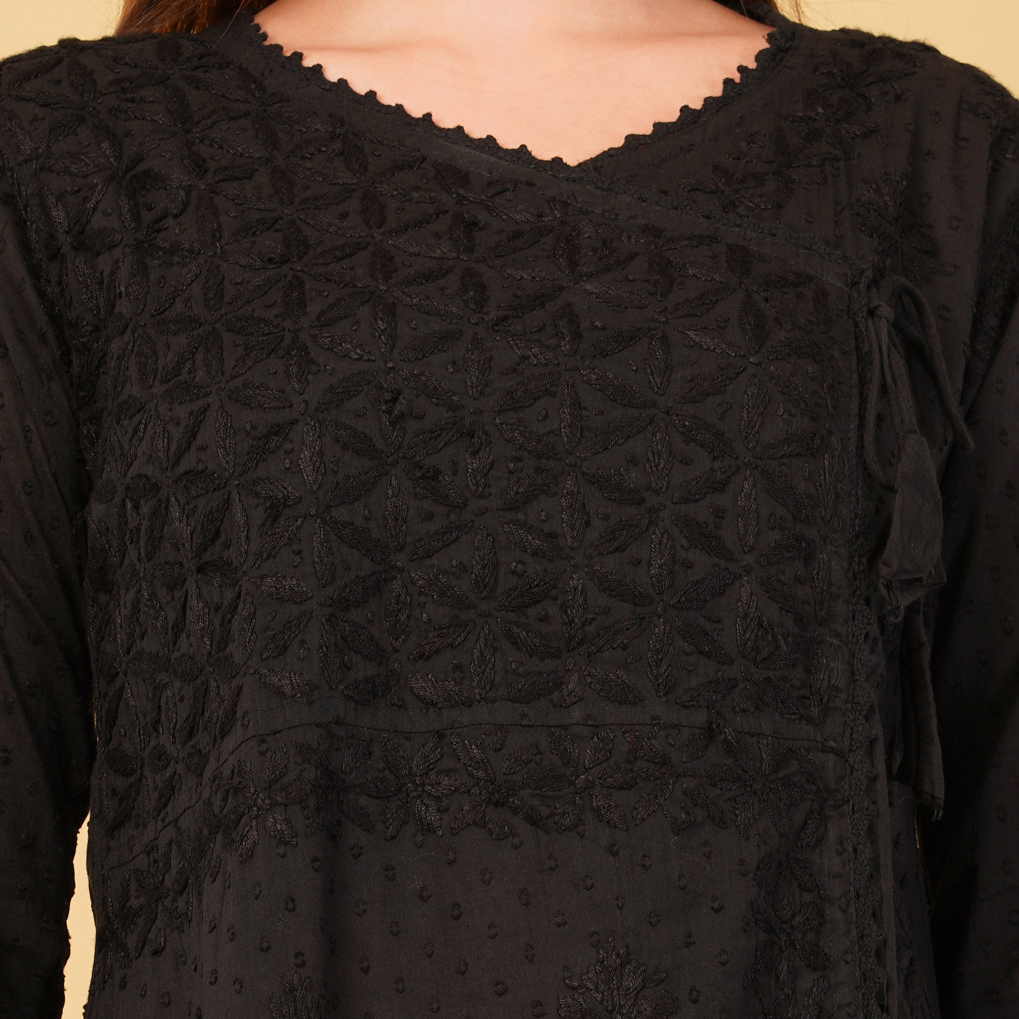 ANGRAKHA CHIKANKARI A-LINE DRESS