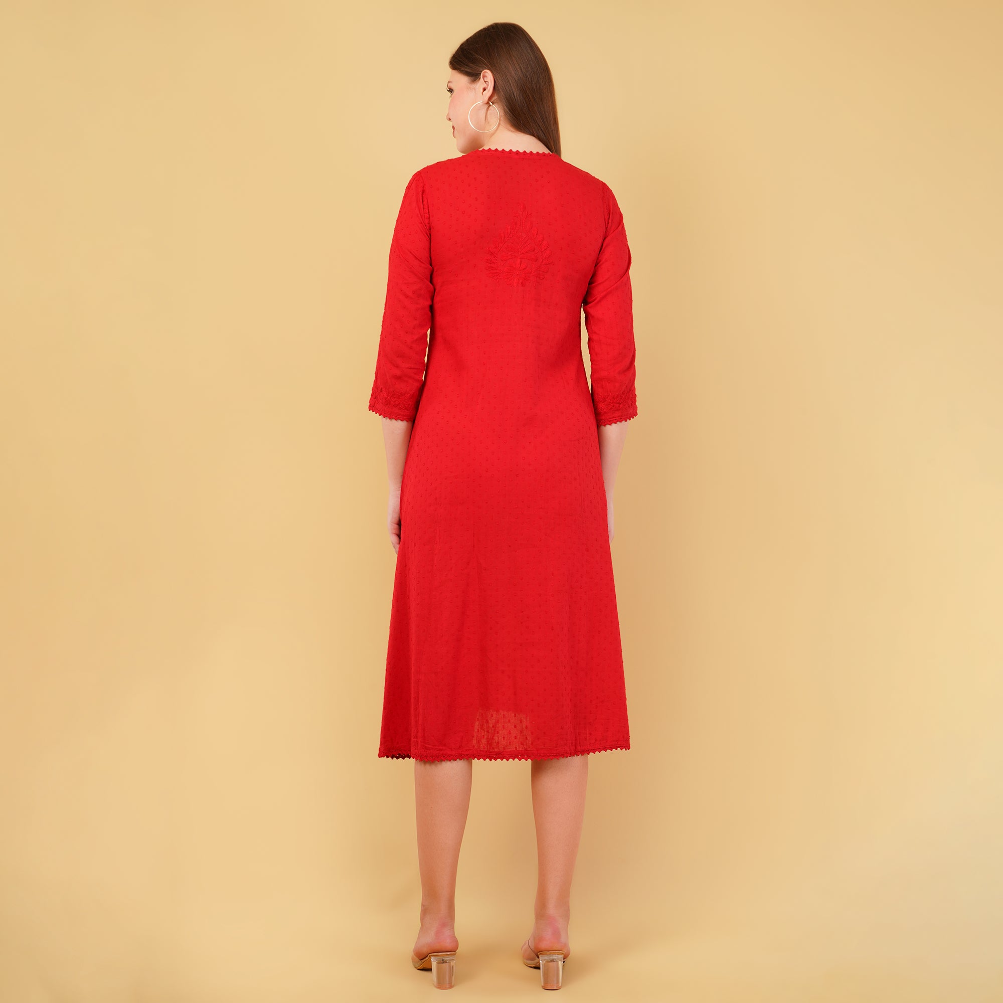 ANGRAKHA CHIKANKARI A-LINE DRESS