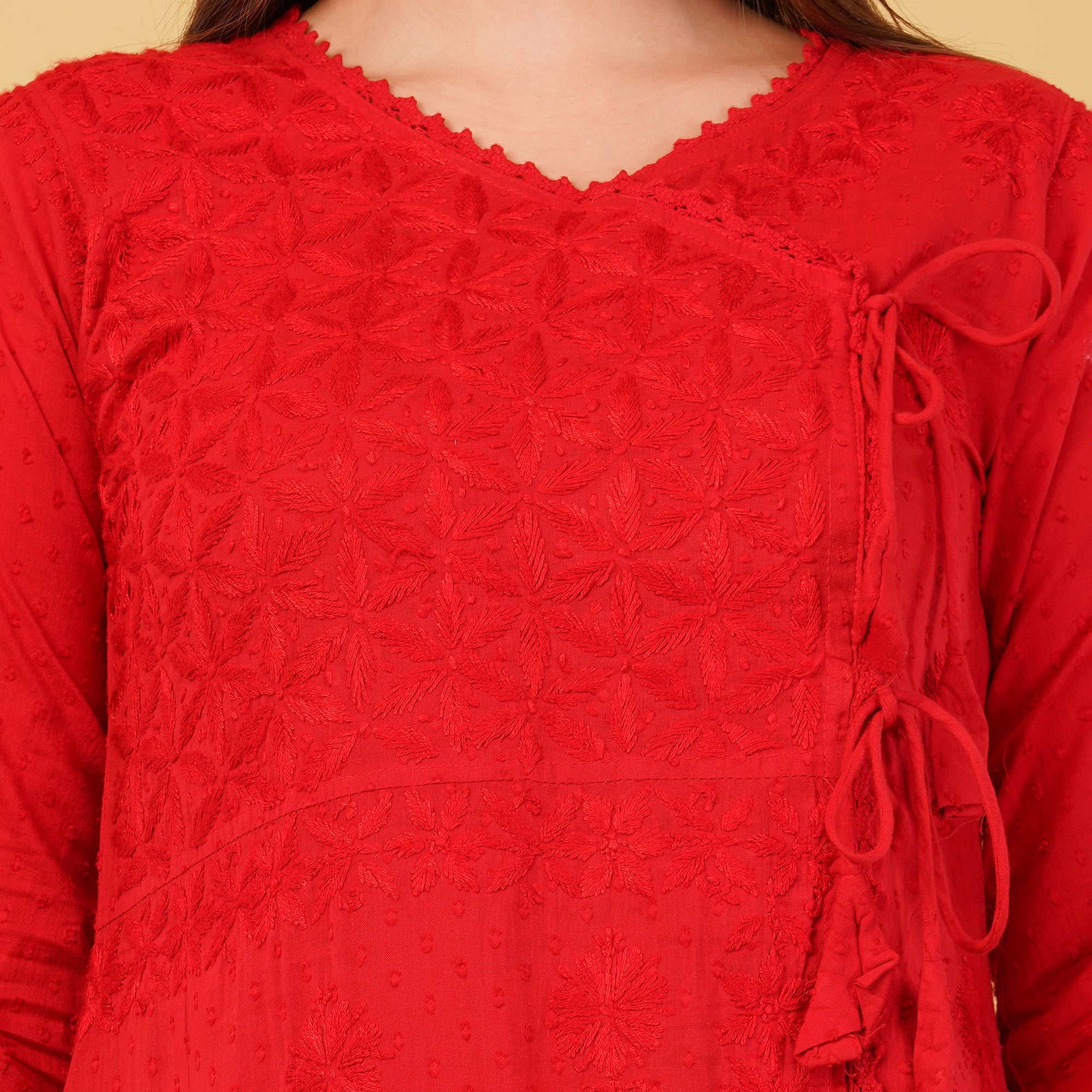 ANGRAKHA CHIKANKARI A-LINE DRESS