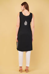 SLEEVELESS CHIKANKARI KURTA