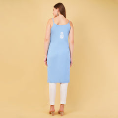 NOODLE STRAP CHIKANAKARI KURTA