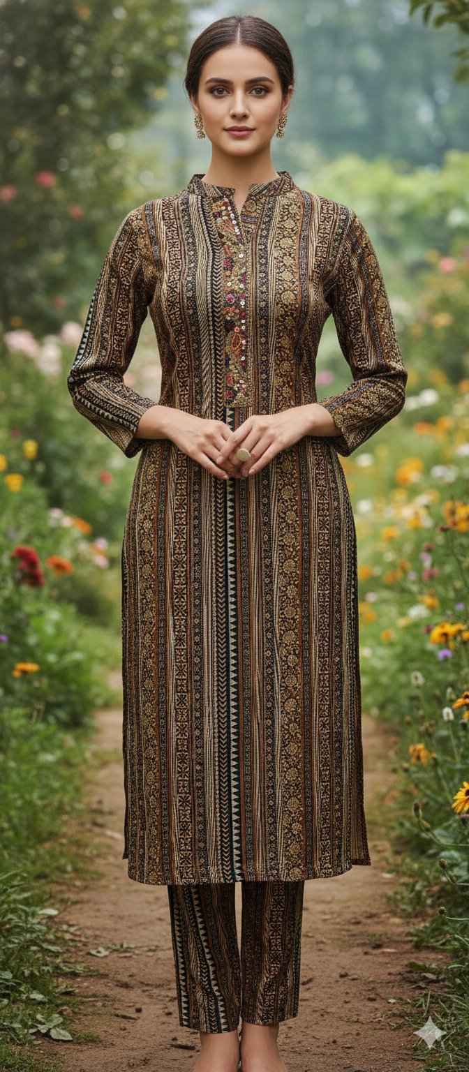 Spun Printed Kurta Pant Set